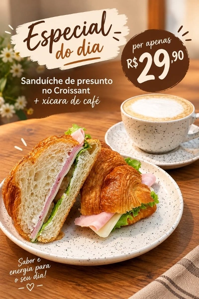 Sanduíche de Presunto e Café da Artesanalle